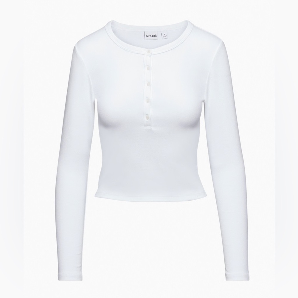 ARITZIA Sunday Best Drew long-sleeved henley shirt white